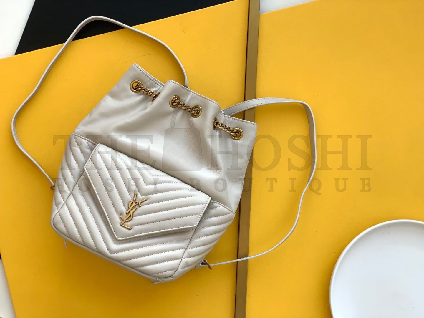 Sa1nt Lau*nt Joe Backpack In White Quilted Lambskin Master Quality