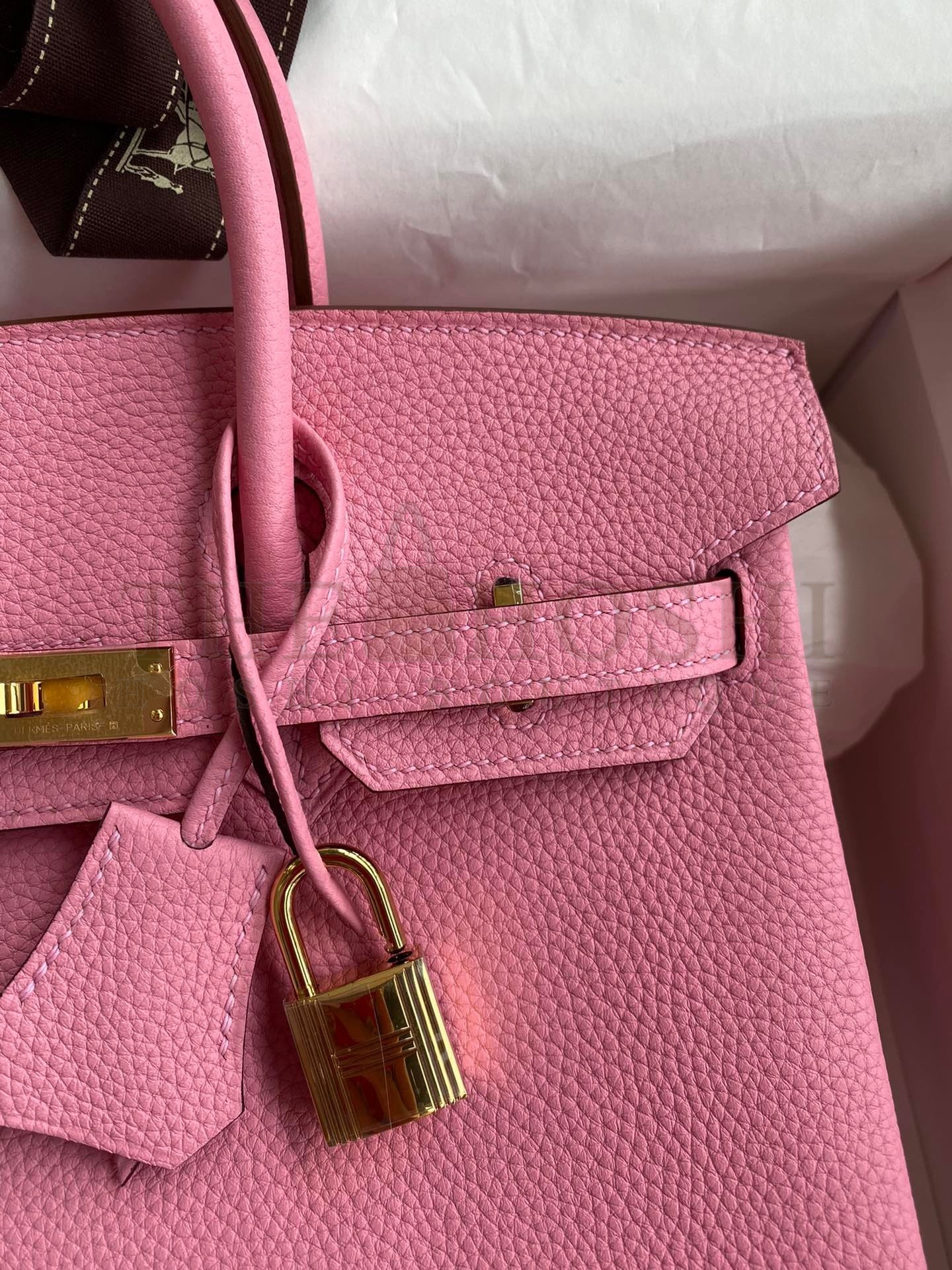 H**me5 Birkin 25 Retourne Handmade Bag In Pink Clemence Leather Master Quality