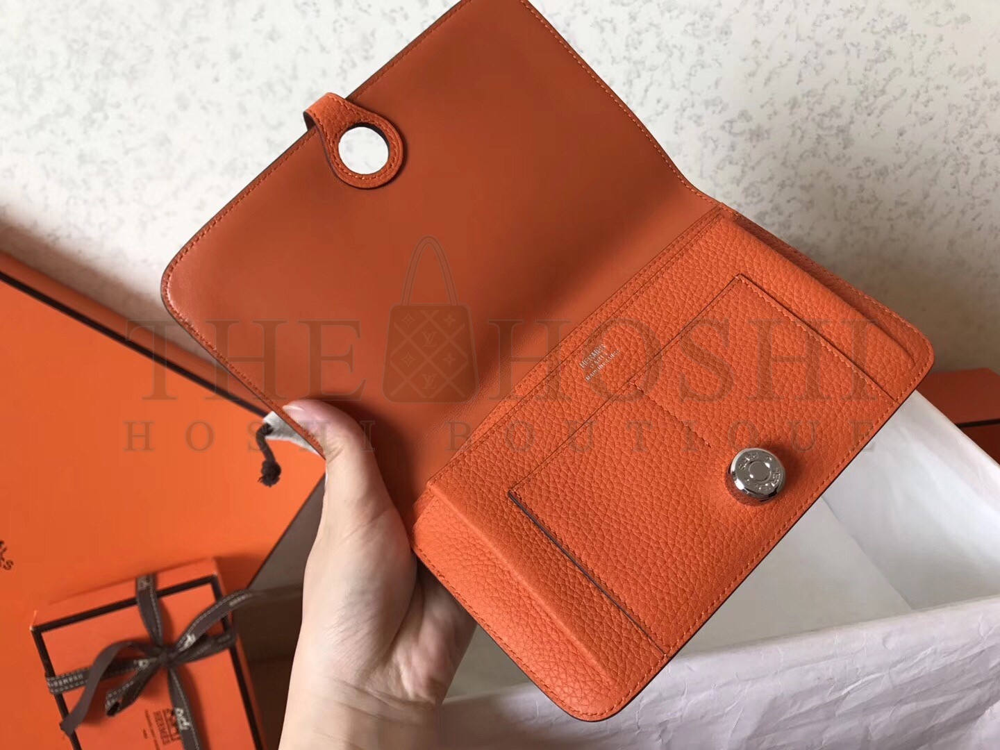 H**me5 Bicolor Dogon Duo Wallet In Brown/Orange Leather Master Quality