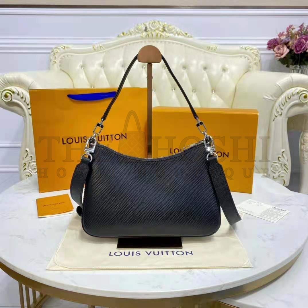 L0vis Vvtt0n LV Women Marelle Handbag Black Epi Grained Cowhide Leather Canvas Master Quality