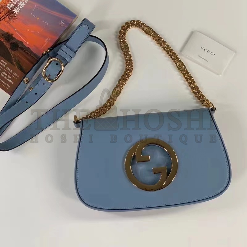 Gvc*1 Women GG Blondie Mini Bag Light Blue Leather Round Interlocking G Master Quality