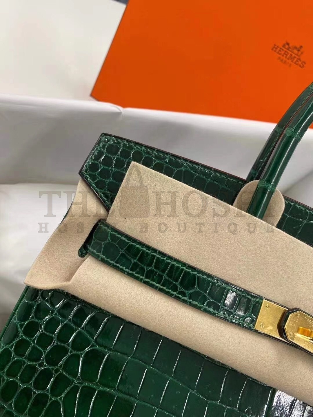 H**me5 Birkin 30cm Bag In Green Crocodile Porosus Shiny Skin Master Quality