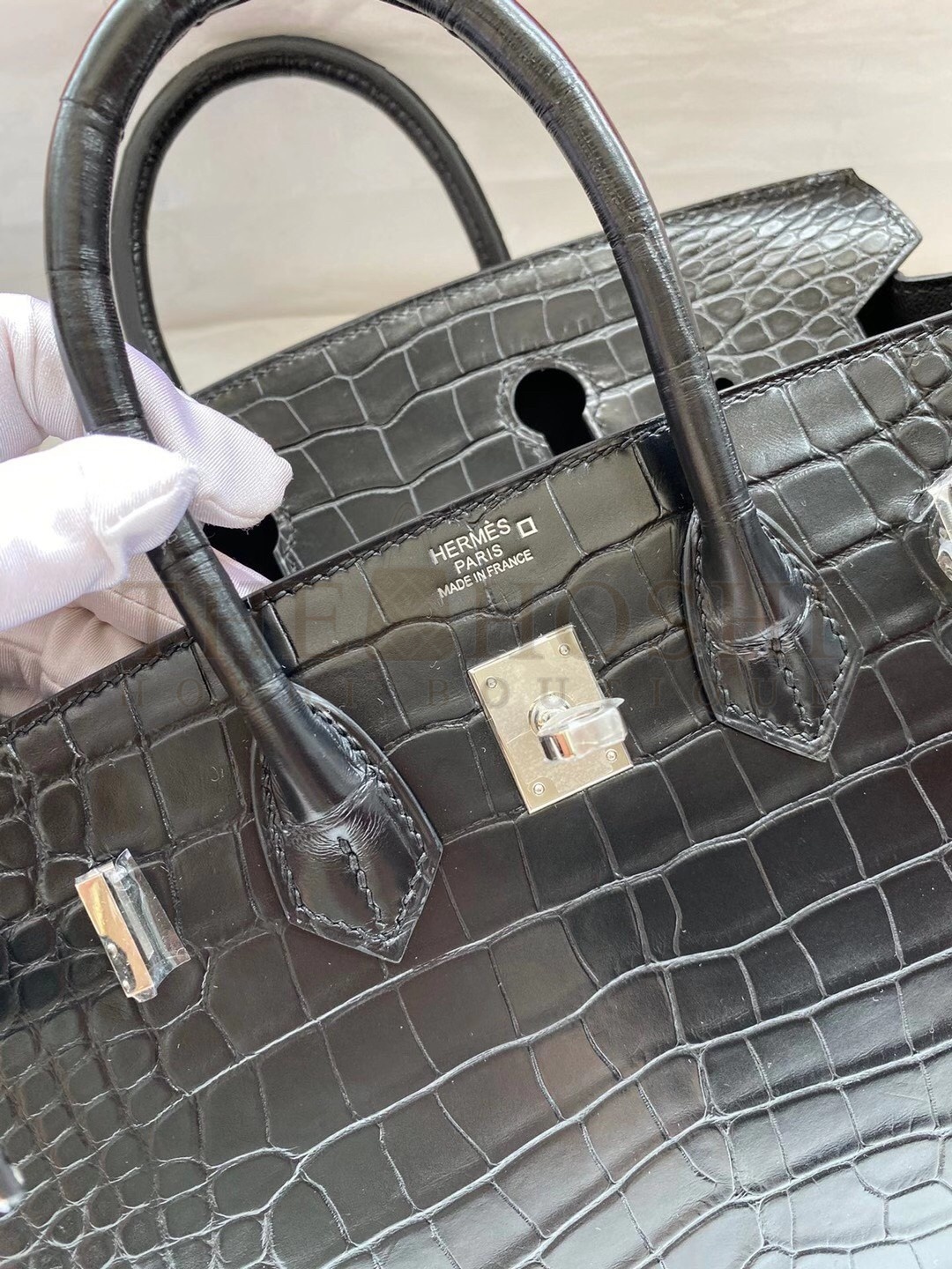 H**me5 Black Birkin 25cm Matte Alligator Crocodile Skin Bag Master Quality