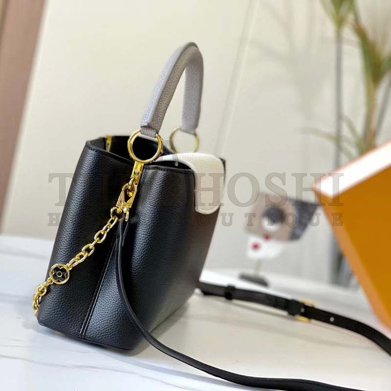 L0vis Vvtt0n LV Women Capucines MM Handbag Black Gray Taurillon Leather Master Quality