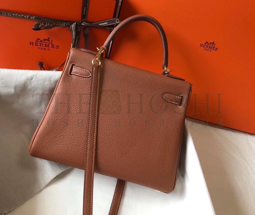 H**me5 Brown Clemence Kelly 25cm GHW Bag Master Quality