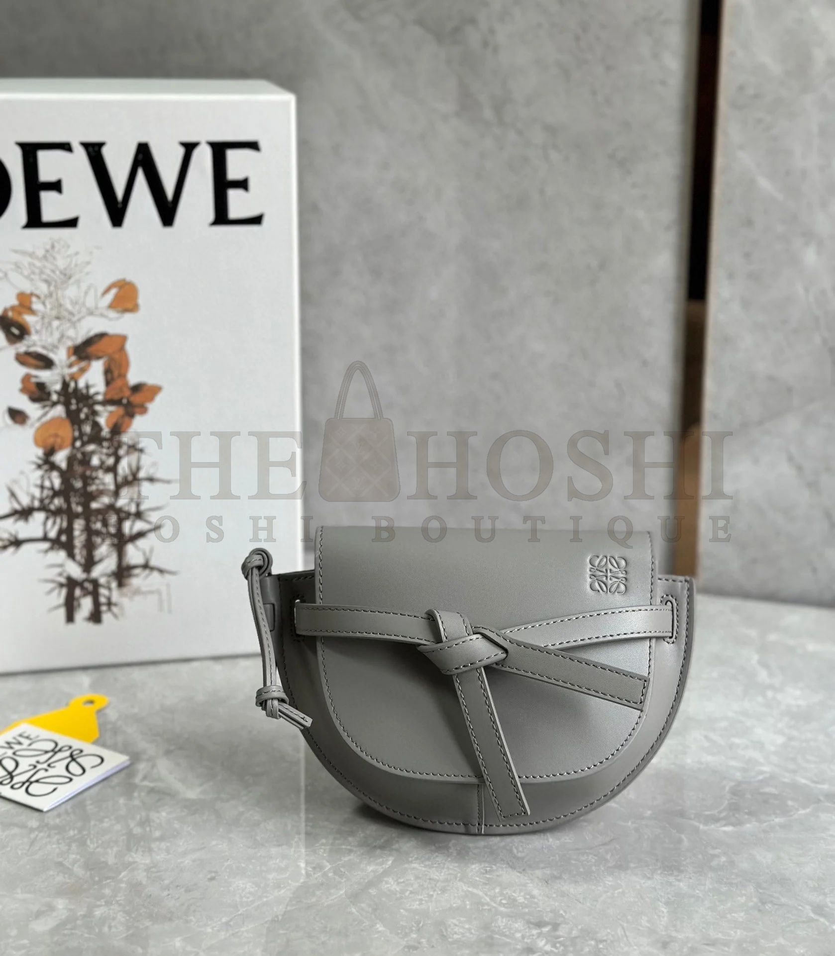 L0ew* Gate Dual Mini Bag In Grey Calfskin Master Quality