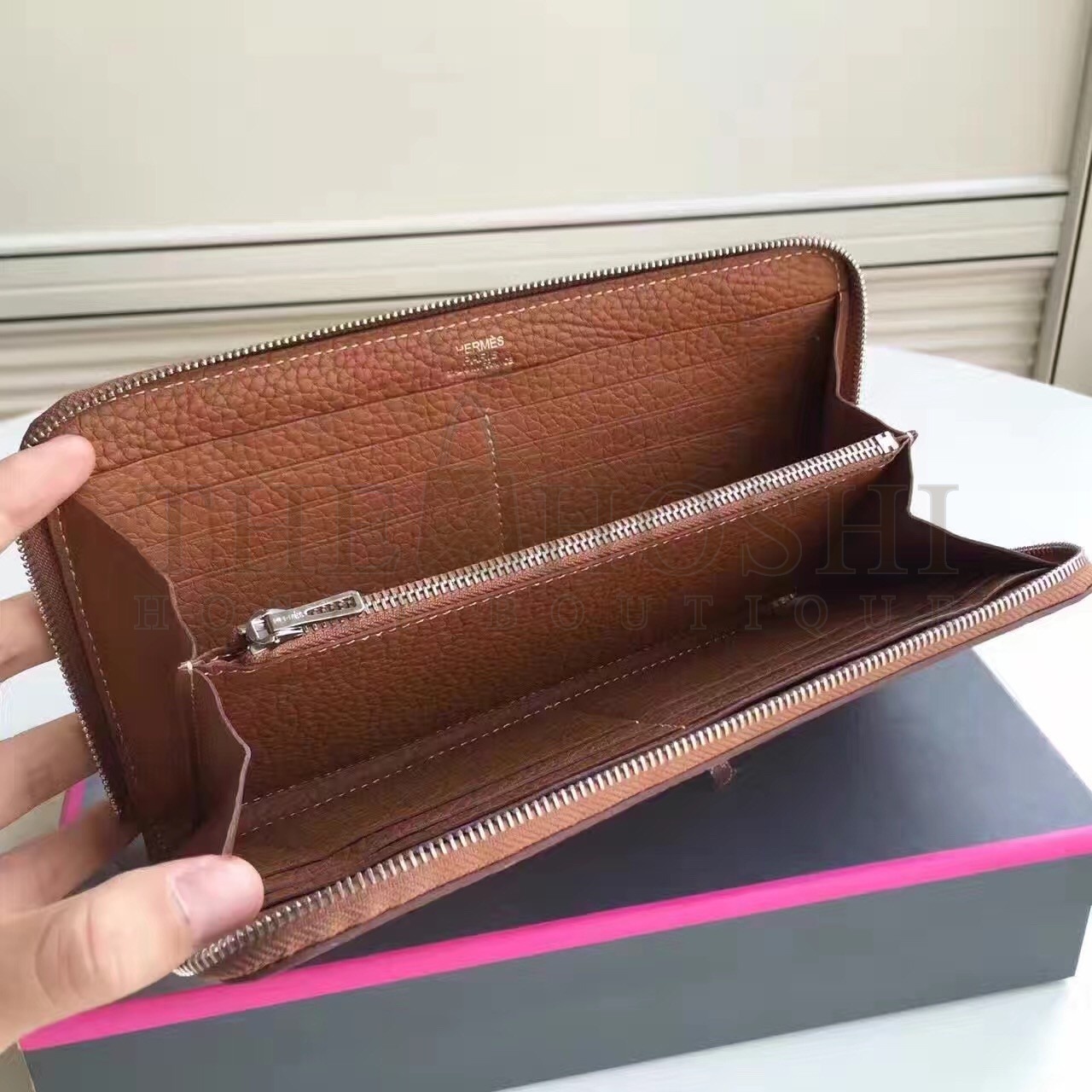 H**me5 Brown Clemence Azap Zipped Wallet Master Quality