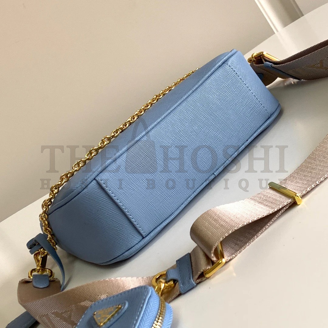 Pra*a Re-Edition 2005 Shoulder Bag In Blue Saffiano Leather Master Quality