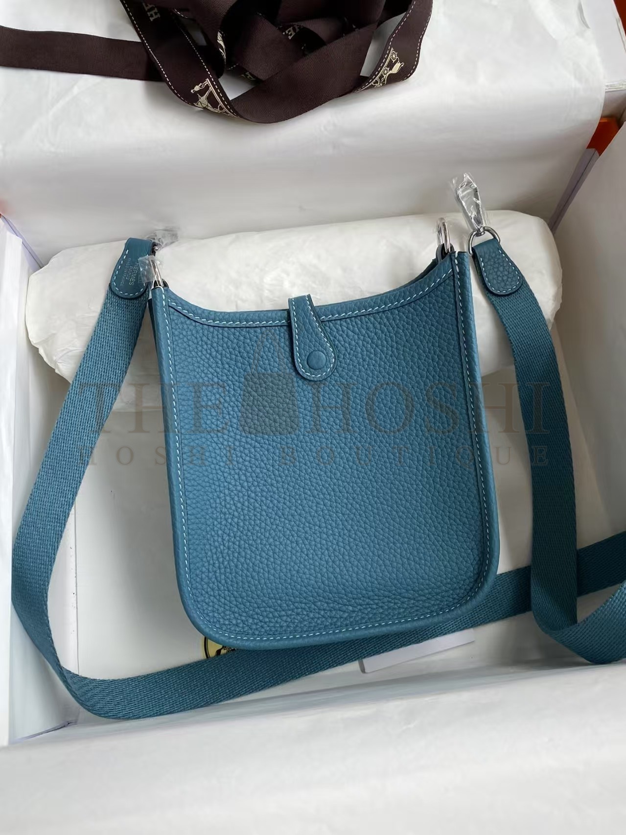 H**me5 Evelyne III TPM Bag In blue Clemence Leather Master Quality