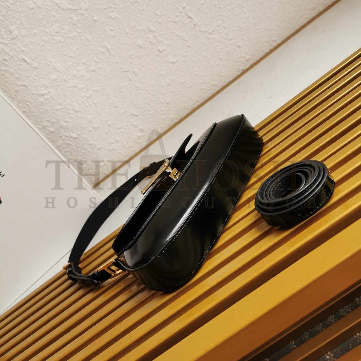 Pra*a Shoulder Bag in Black Brushed Calfskin Master Quality