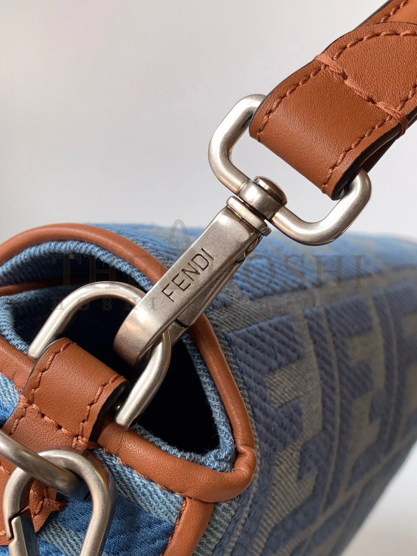 F**di Baguette Medium Bag in Denim with FF Embroidery Master Quality