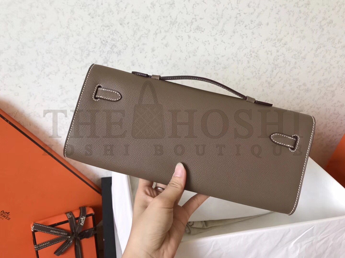 H**me5 Taupe Epsom Kelly Cut Handmade Bag Master Quality