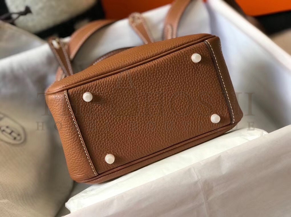 H**me5 Mini Lindy Bag In Brown Clemence Leather Master Quality