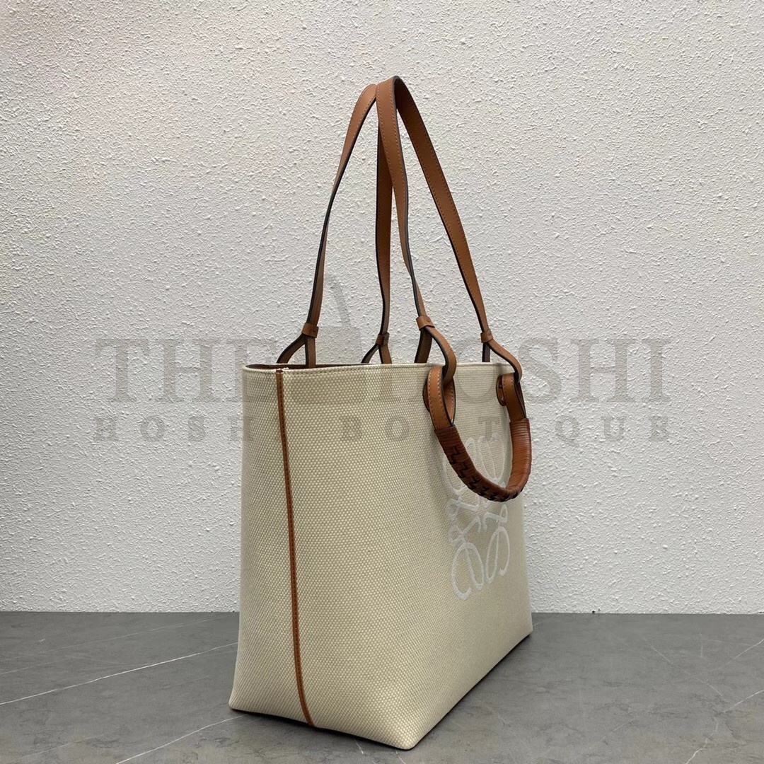 L0ew* Anagram Medium Tote Bag In Jacquard and Calfskin Master Quality