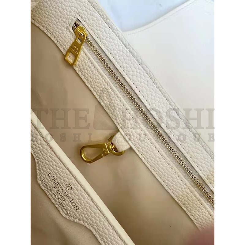 L0vis Vvtt0n LV Women Capucines MM Handbag Cream Taurillon Leather Master Quality