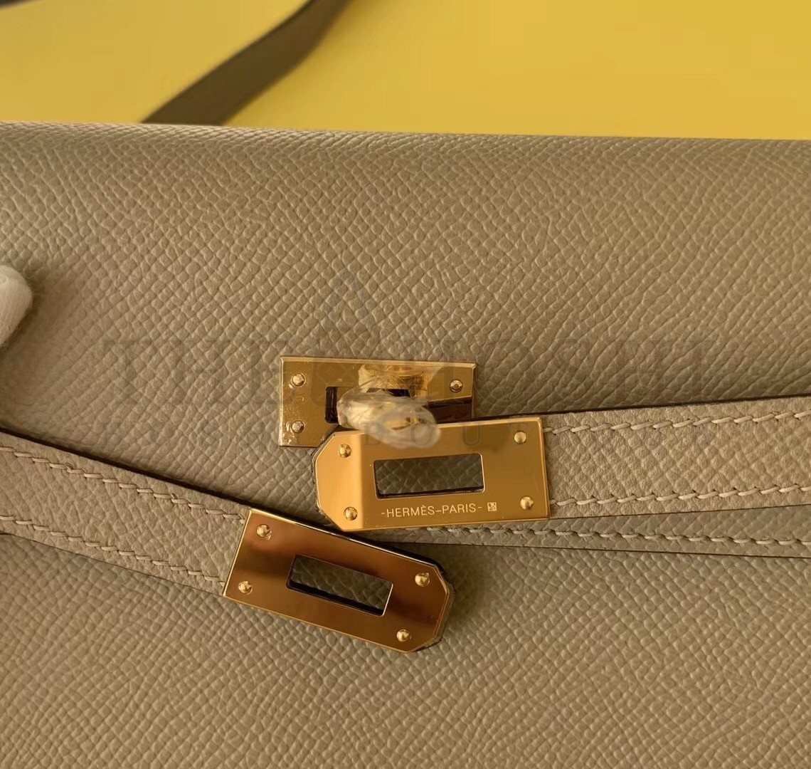 H**me5 Kelly Classique To Go Wallet In Tourterelle Epsom Calfskin Master Quality