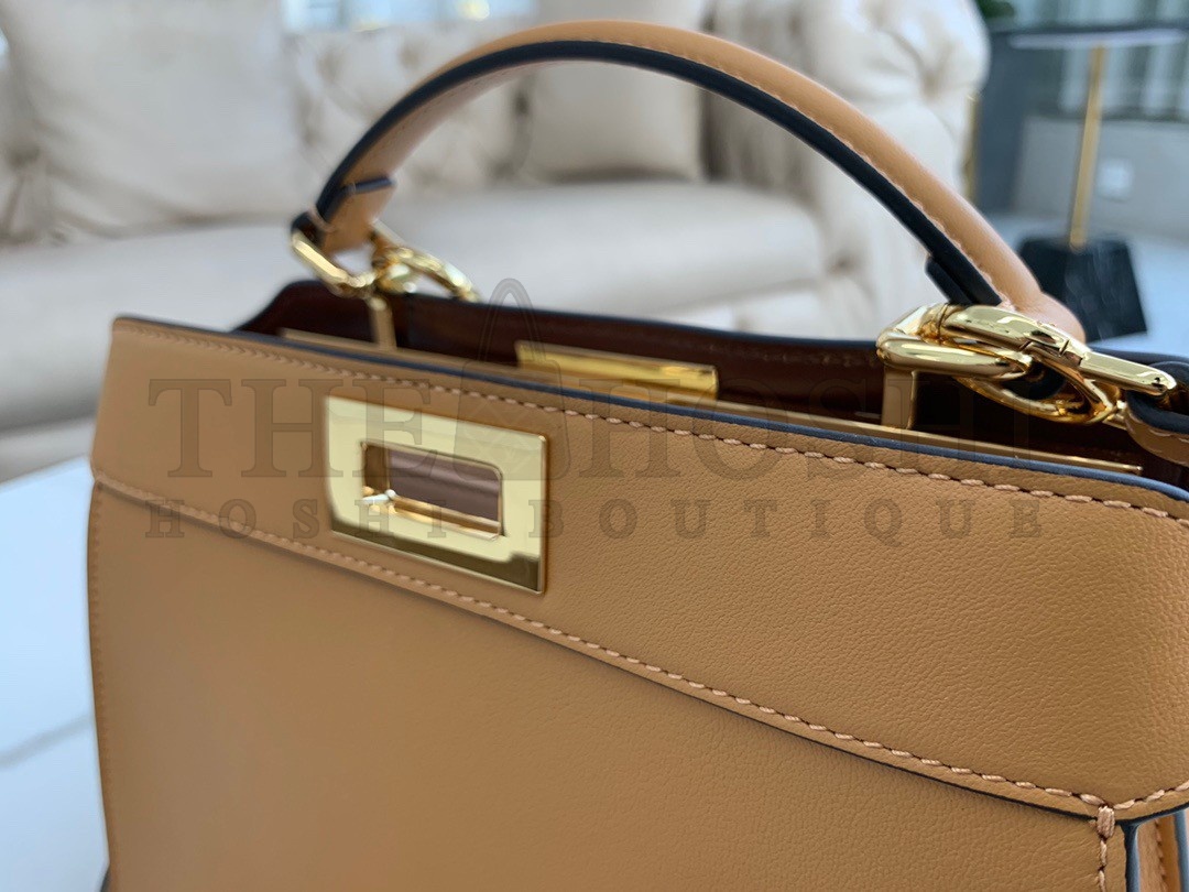 F**di Peekaboo ISeeU Small Bag In Beige Calfskin Master Quality