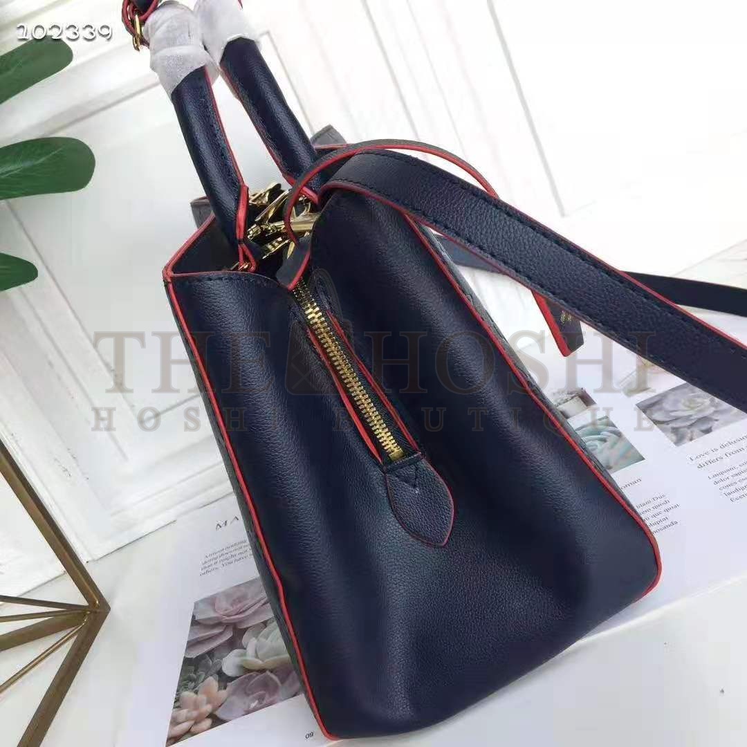 L0vis Vvtt0n LV Women Montaigne MM Handbag Monogram Empreinte Leather-Navy Master Quality