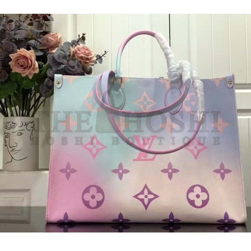 L0vis Vvtt0n LV Women Onthego GM Tote Sunrise Pastel Monogram Coated Canvas Master Quality