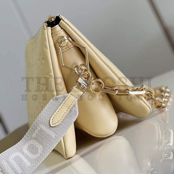 L0vis Vvtt0n LV Women Coussin BB Handbag Chic Yellow Varnished Calfskin Lambskin Cowhide-Leather M24560 Master Quality