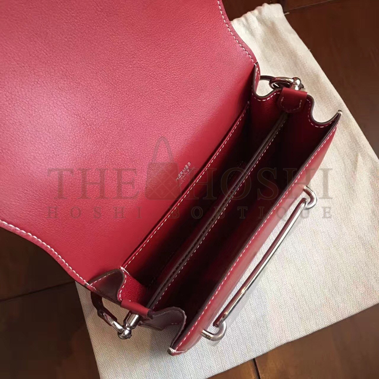 H**me5 Mini Sac Roulis Bag In Red Swift Leather Master Quality