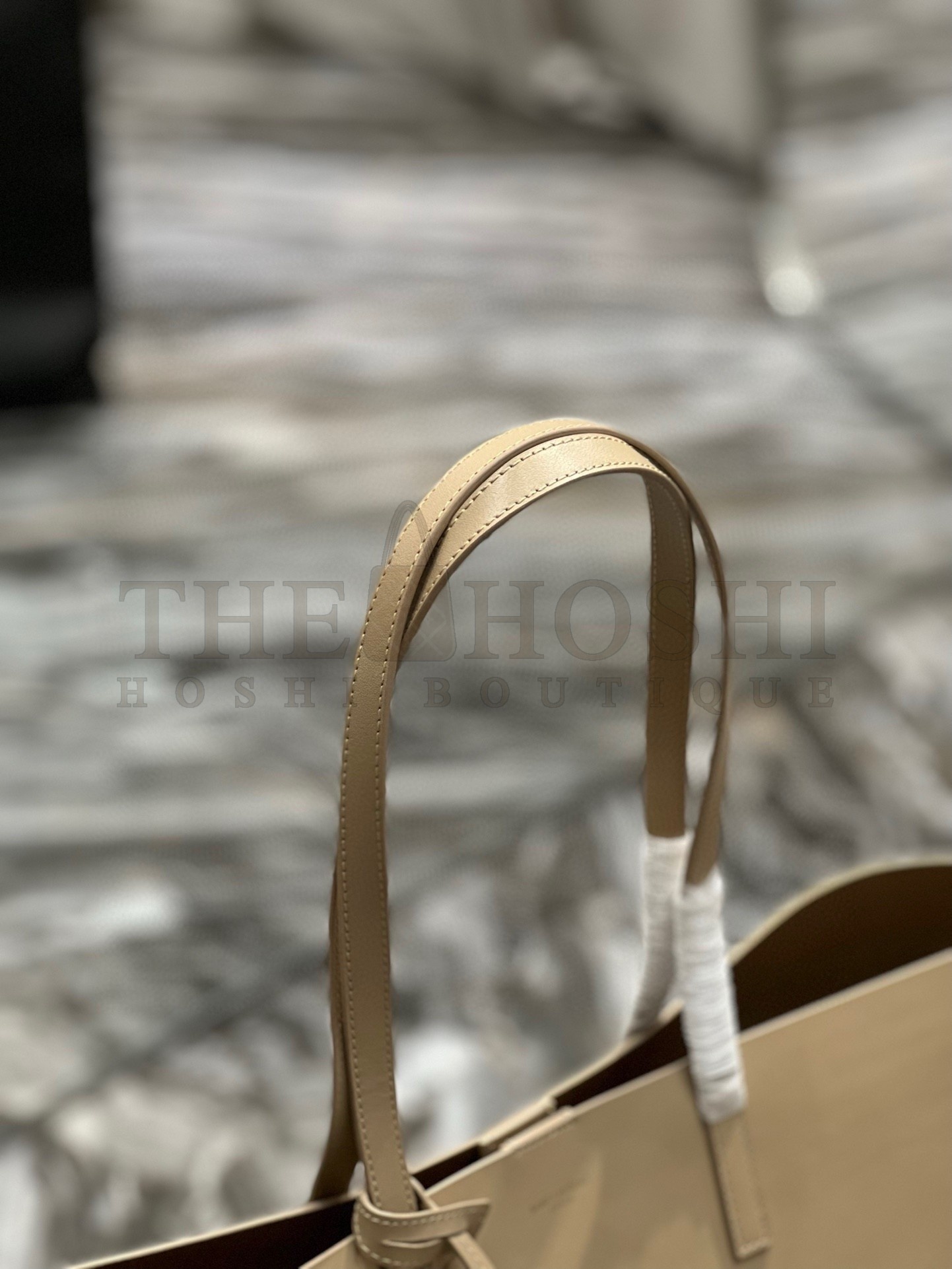 Sa1nt Lau*nt Shopping Tote Bag in Beige Leather Master Quality