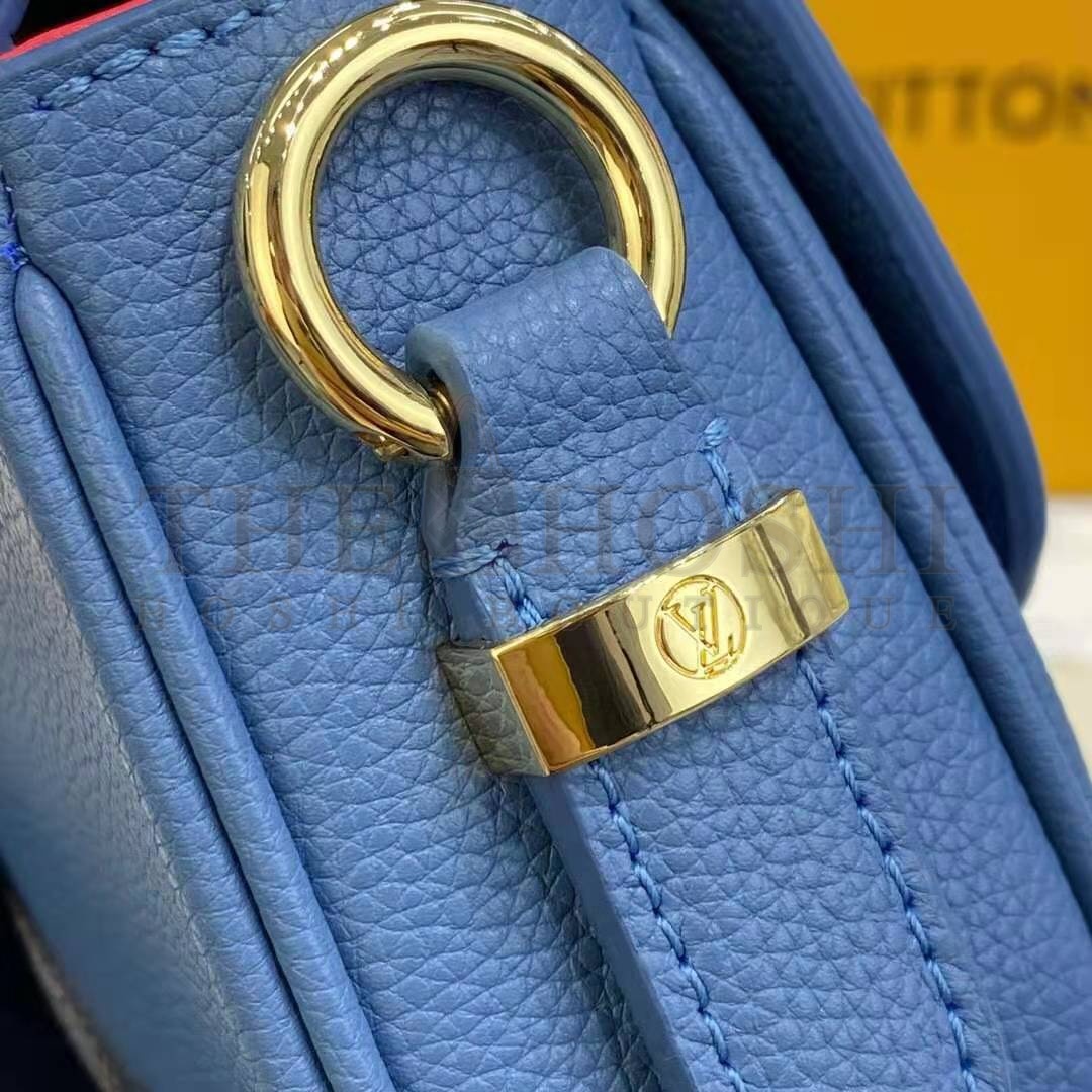 L0vis Vvtt0n LV Women LV Pont 9 Soft MM Handbag Bleu Général Rouge Grained Calfskin Master Quality