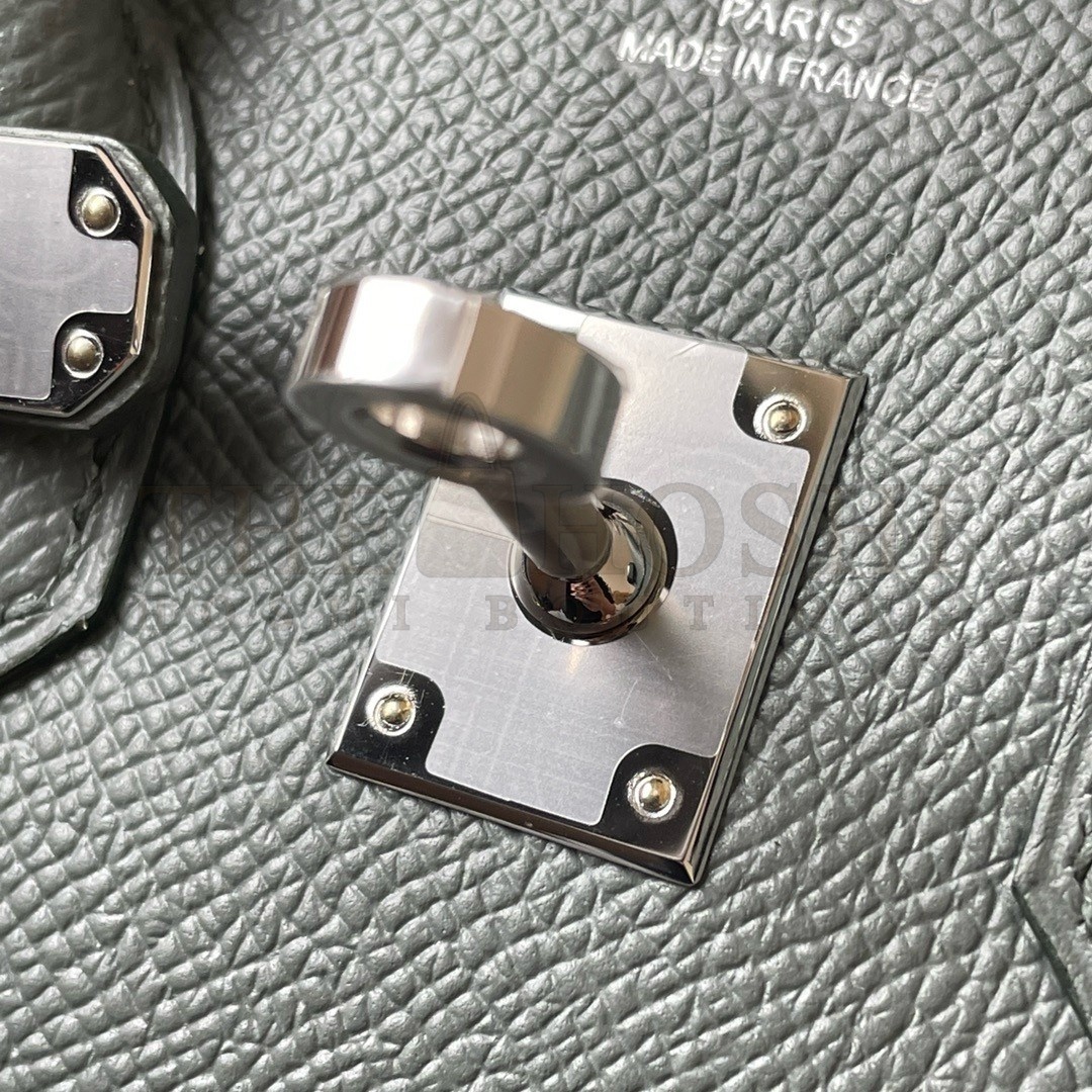 H**me5 Birkin 25 Sellier Handmade Bag In Vert Amanda Epsom Calfskin Master Quality