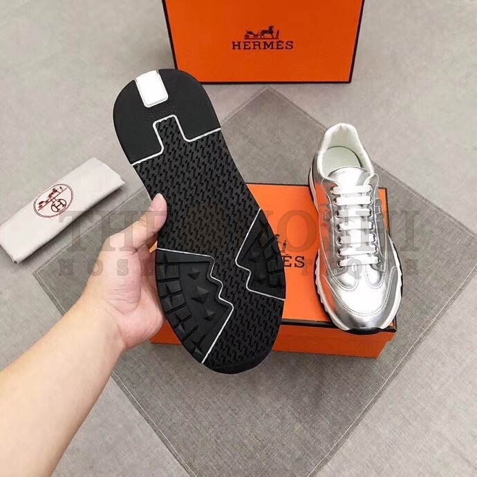 H**me5 Trail Sneakers In Silver Metallic Nappa Leather Master Quality