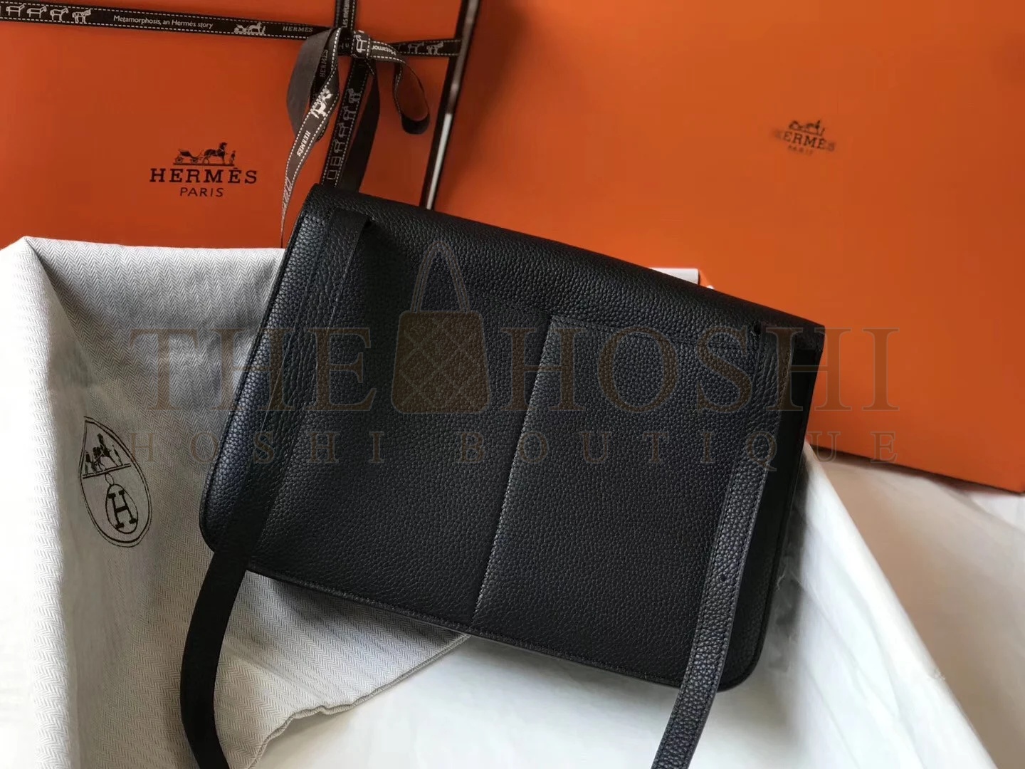 H**me5 Halzan 31cm Bag In Black Clemence Leather Master Quality