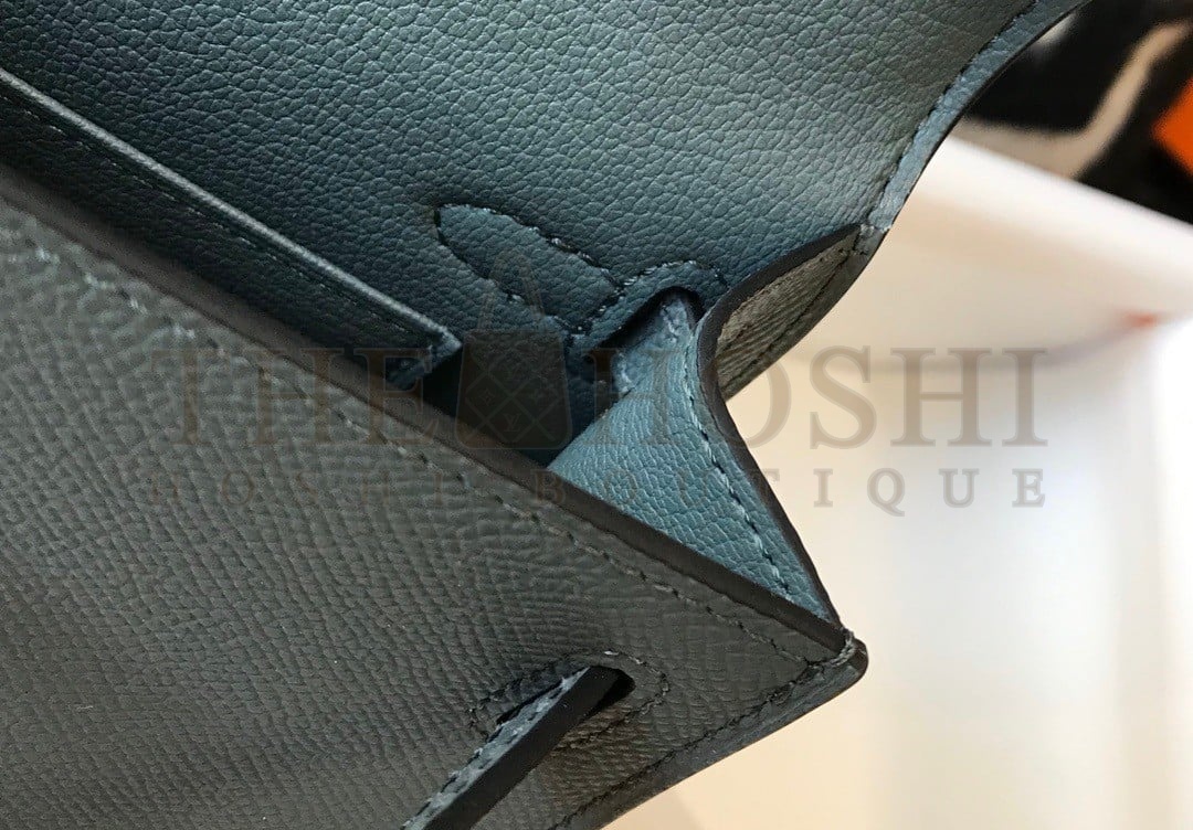 H**me5 Kelly Mini II Sellier Bag In Vert Amande Epsom Leather GHW Master Quality