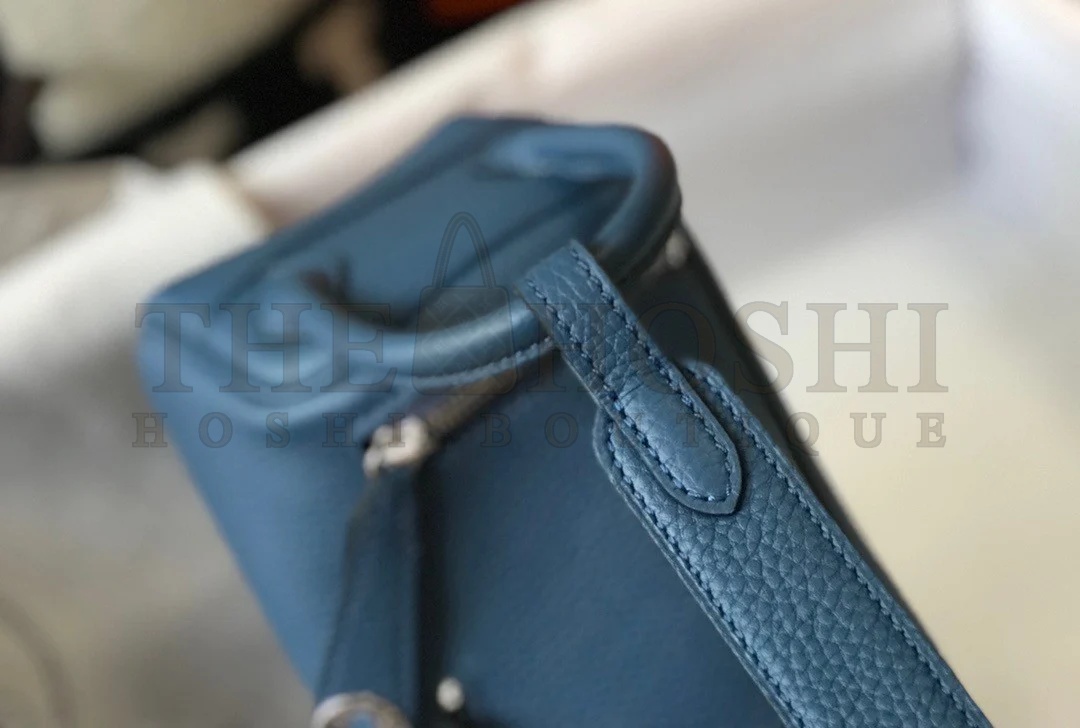 H**me5 Lindy Mini Bag In Blue Agate Clemence Leather PHW Master Quality