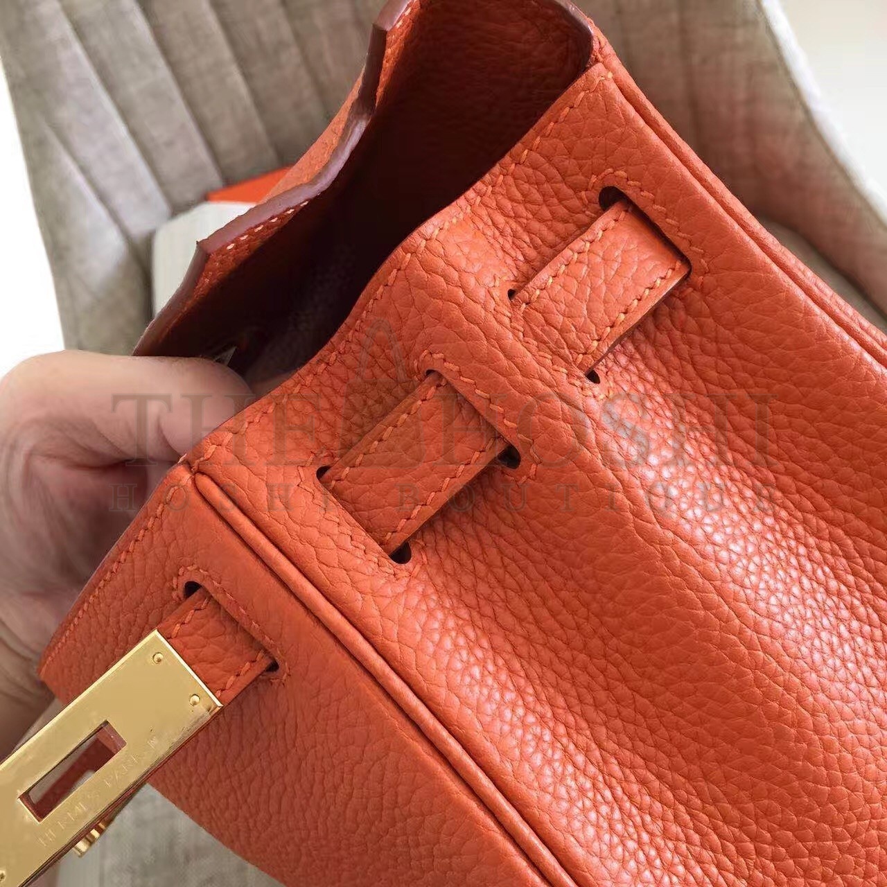 H**me5 Orange Clemence Kelly Retourne 32cm Handmade Bag Master Quality