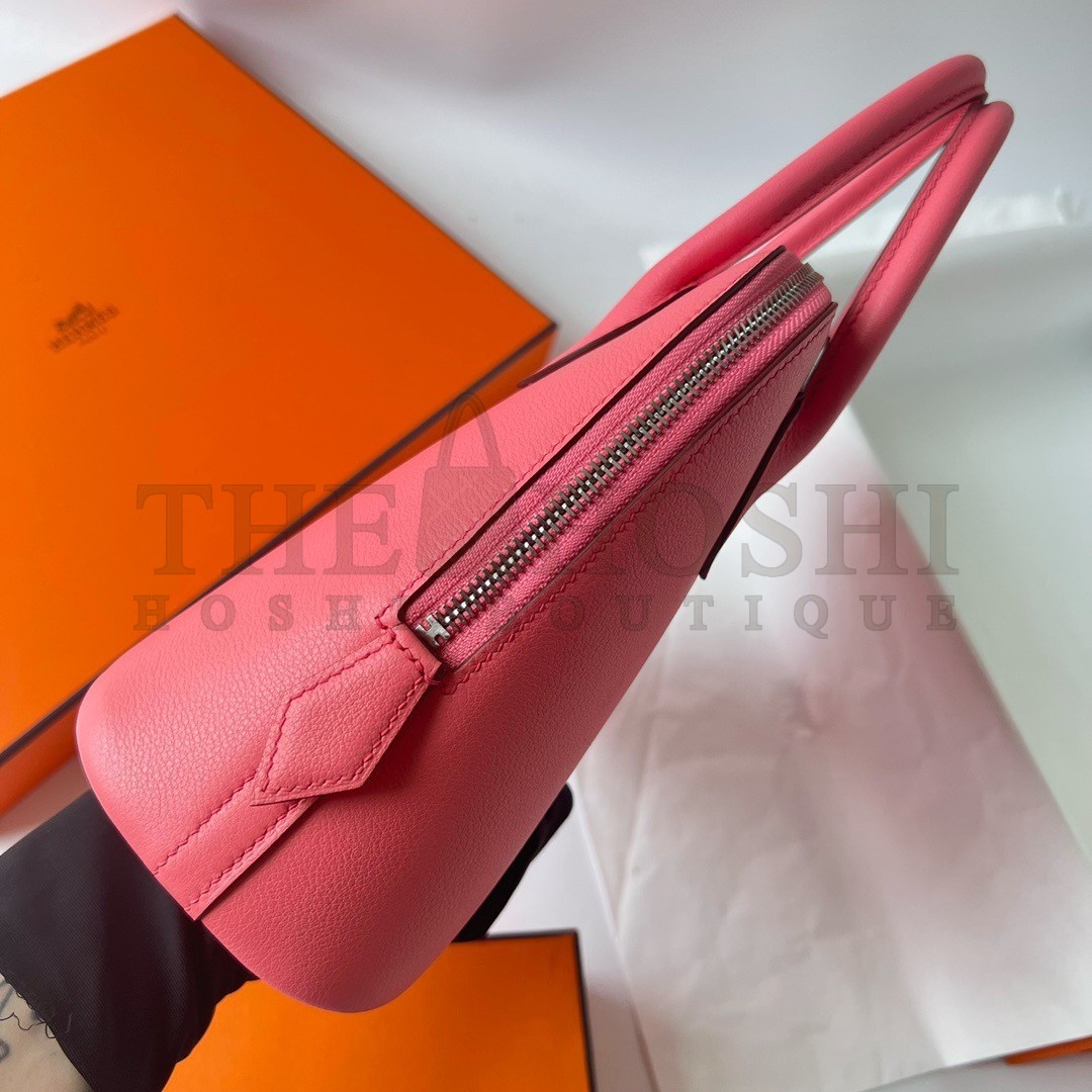 H**me5 Bolide 1923 25 Handmade Bag In Rose Lipstick Evercolor Calfskin Master Quality