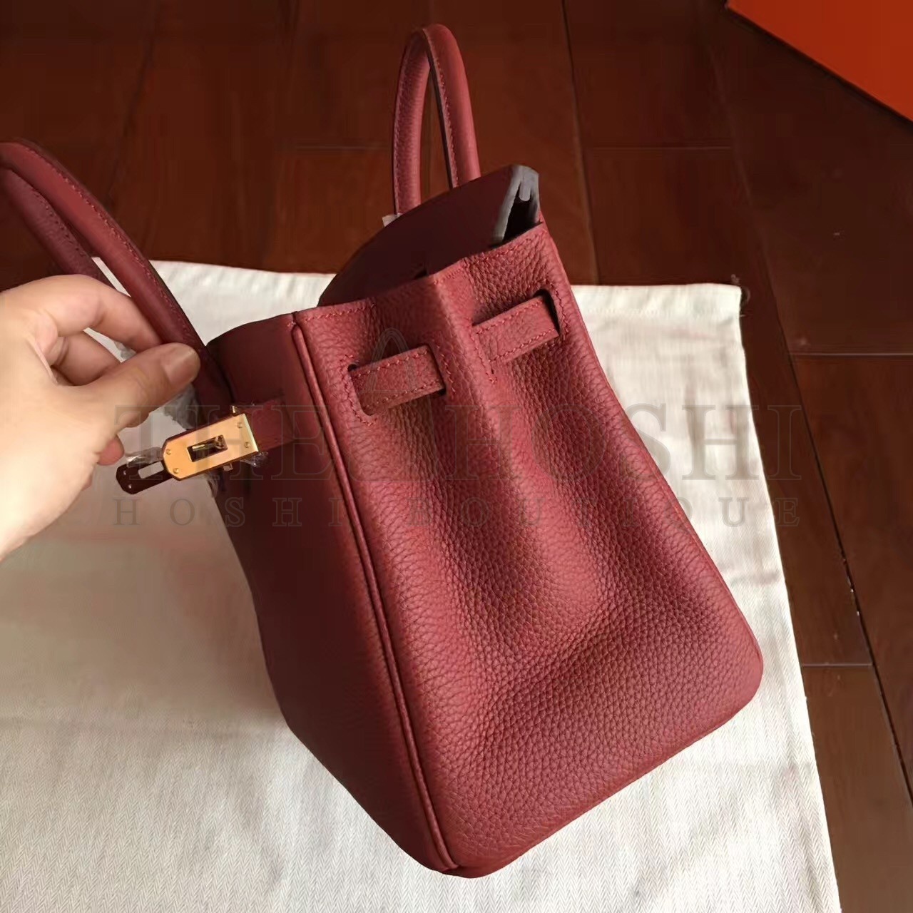 H**me5 Bordeaux Birkin 25cm Clemence Handmade Bag Master Quality