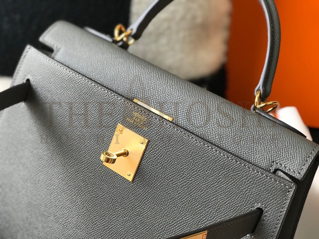 H**me5 Kelly 25cm Sellier Bag in Ardoise Epsom Calfskin GHW Master Quality