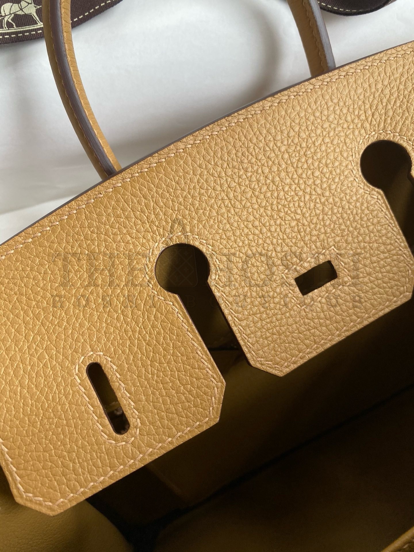 H**me5 Birkin 25 Retourne Handmade Bag In Biscuit Clemence Leather Master Quality