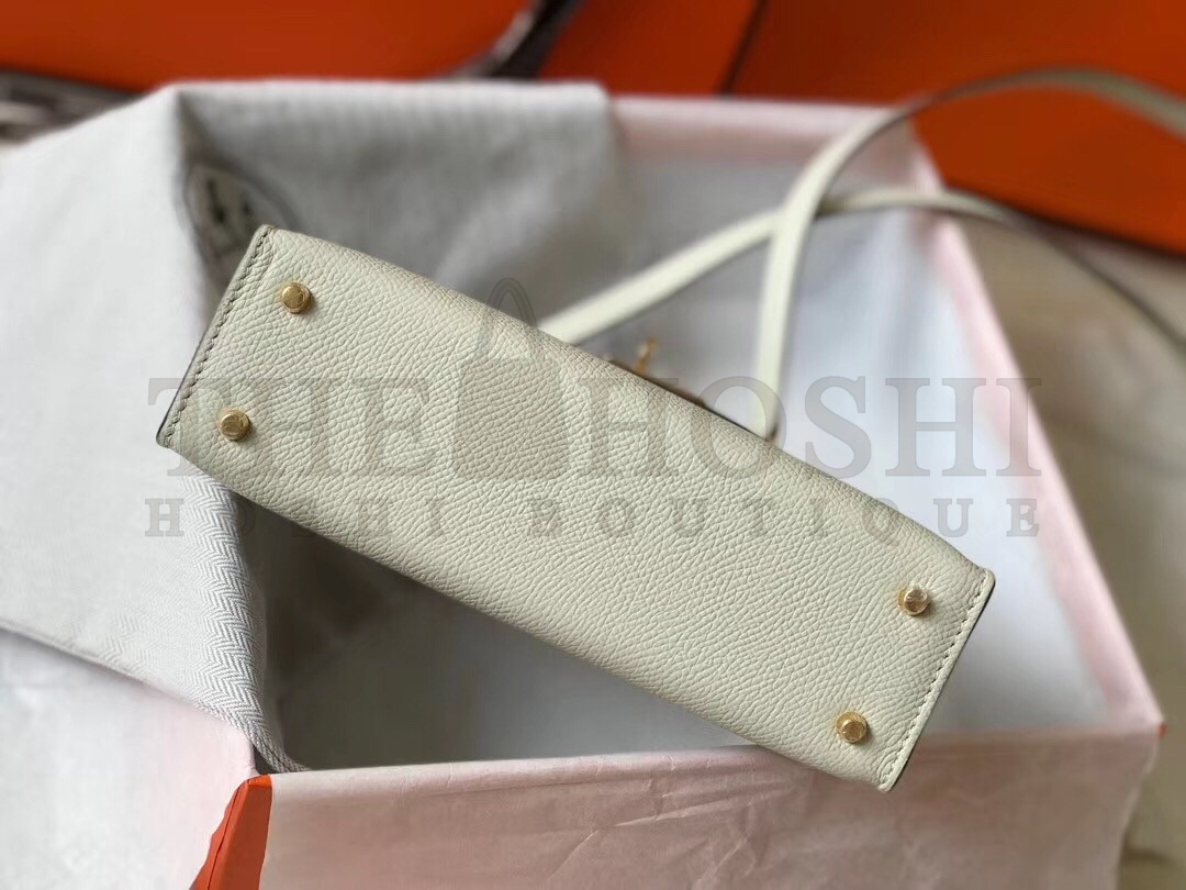 H**me5 Kelly Mini II Bag In White Epsom Leather Master Quality
