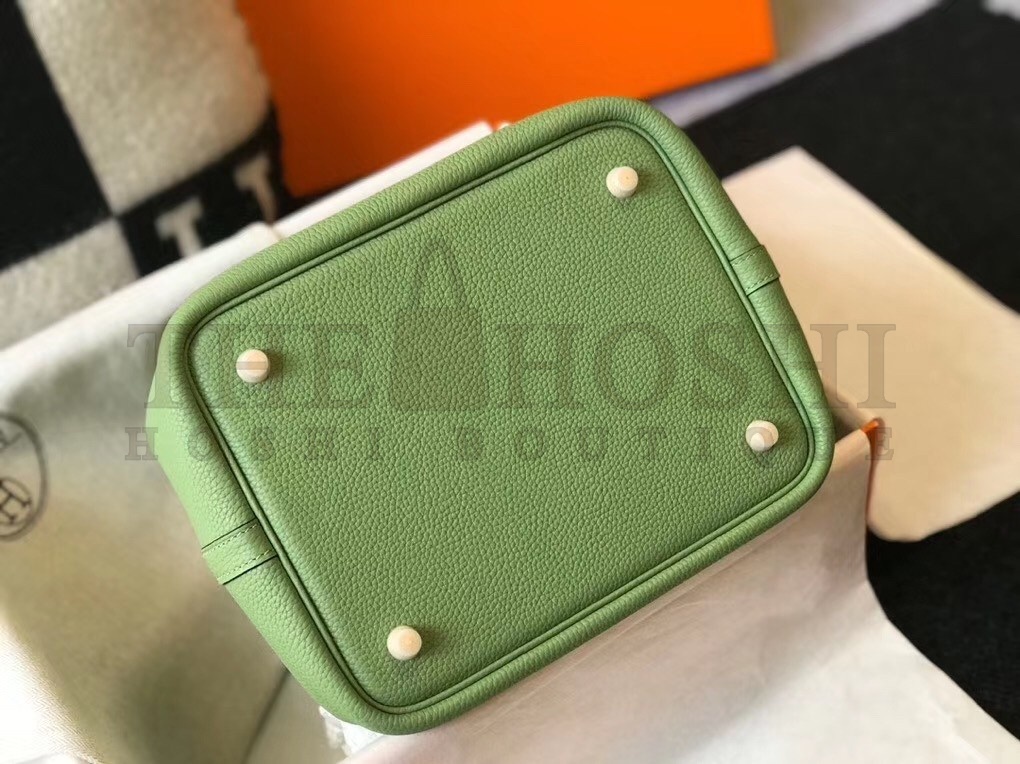 H**me5 Vert Criquet Picotin Lock MM 22cm Handmade Bag Master Quality