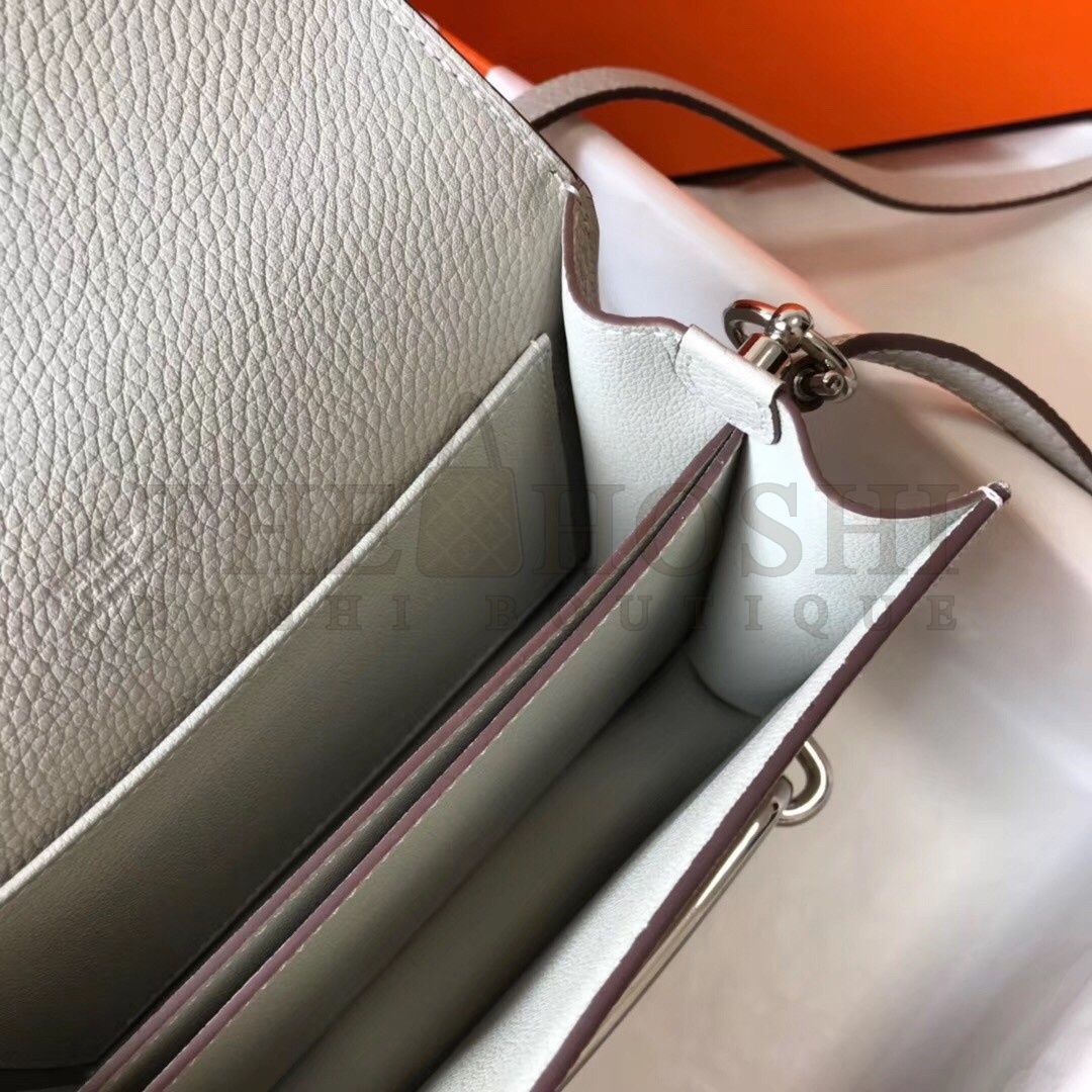 H**me5 Mini Sac Roulis 18cm Bag In Pearl Grey Evercolor Calfskin Master Quality