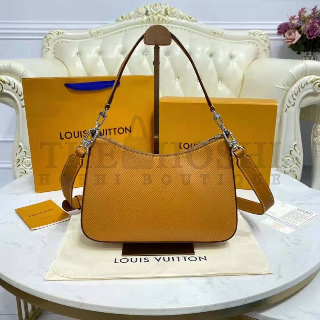 L0vis Vvtt0n LV Women Marelle Handbag Honey Gold Epi Grained Cowhide Leather Canvas Master Quality