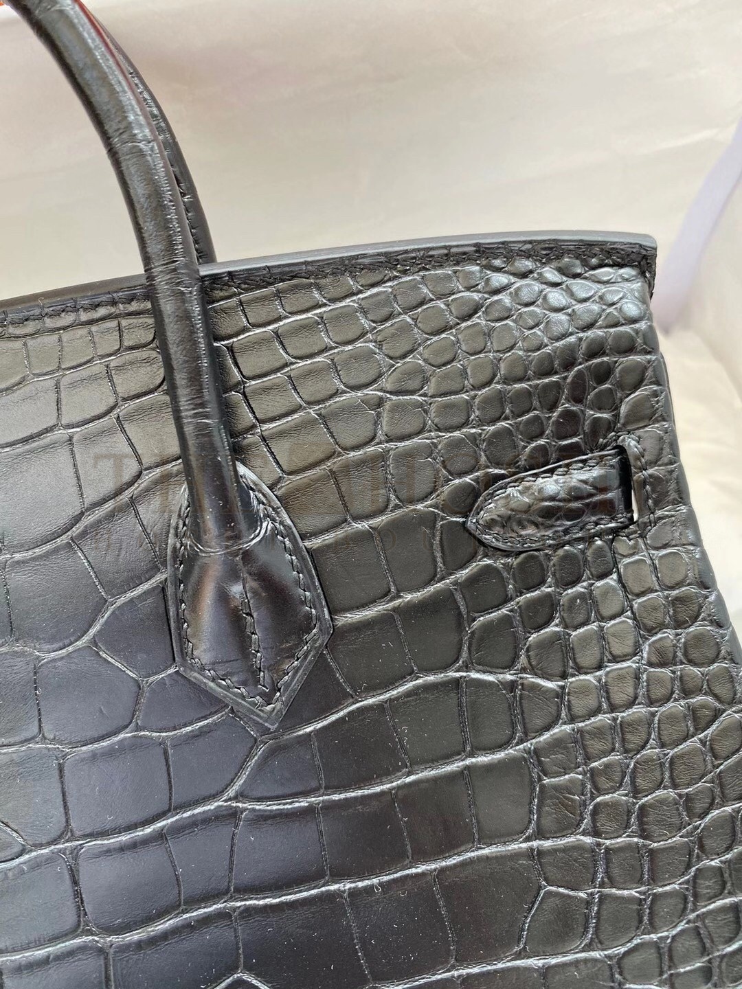 H**me5 Black Birkin 25cm Matte Alligator Crocodile Skin Bag Master Quality