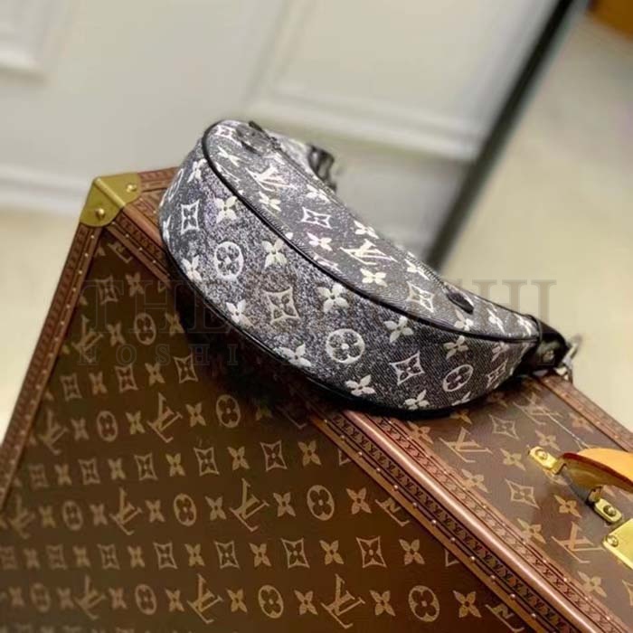L0vis Vvtt0n LV Women Loop PM Bag Gray Denim Textile Jacquard Master Quality