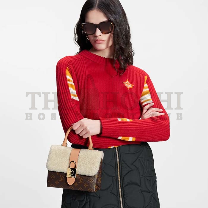 L0vis Vvtt0n LV Women Locky BB Handbag Beige Brown Monogram Coated Canvas Shearling Master Quality