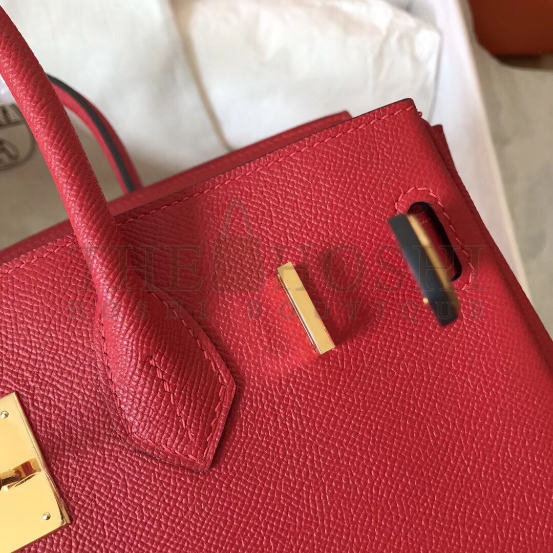 H**me5 Red Birkin 30cm Epsom Handmade Bag Master Quality