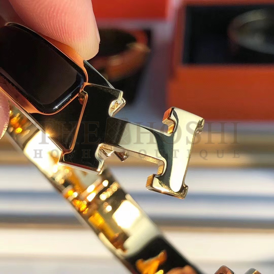 H**me5 Fake Bracelet, Clic H bracelet Dupe, Black Enamel, Three Color Master Quality