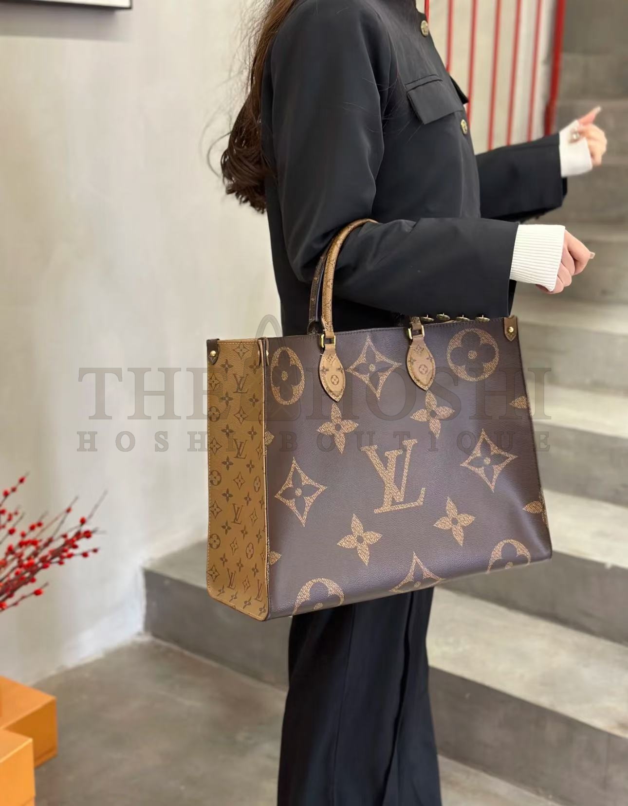 L0vis Vvtt0n Onthego Women LV Tote Bag in Monogram Giant Canvas-Brown Master Quality