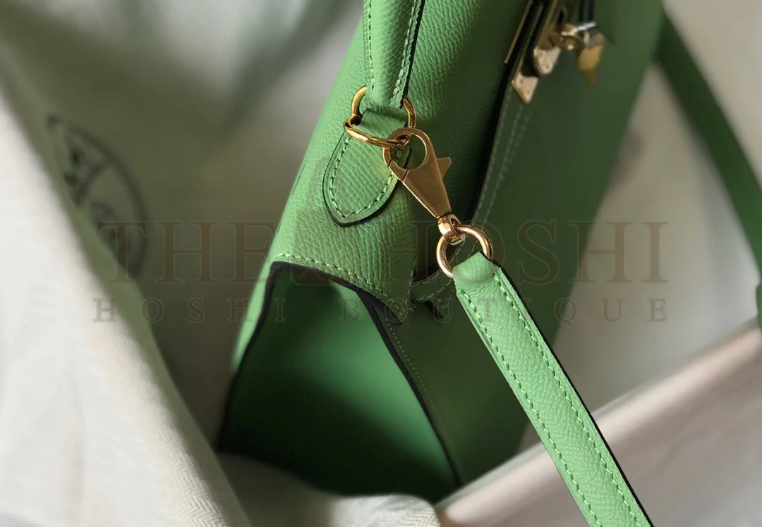 H**me5 Kelly 25cm Sellier Bag in Vert Criquet Epsom Calfskin GHW Master Quality