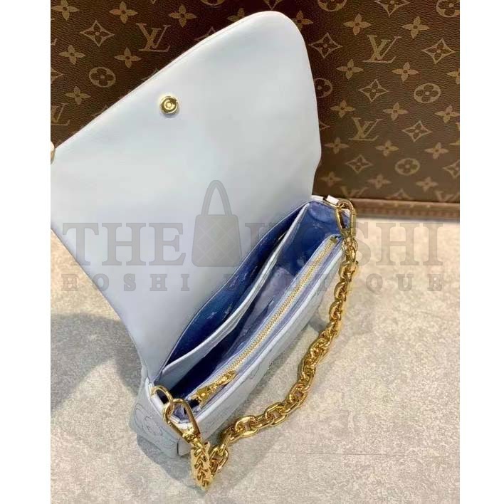 L0vis Vvtt0n LV Women Wallet On Strap Bubblegram Blue Monogram Embroidered Quilted Calf Master Quality