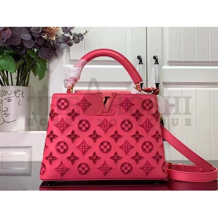 L0vis Vvtt0n LV Women Capucines BB Handbag Pink Calfskin Leather Cowhide Lining Master Quality